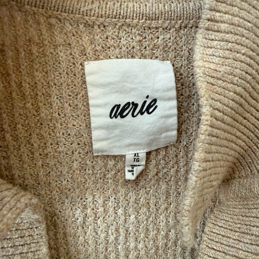 Aerie Women's Cowl Neck Sweater in Tan - Picture 4 of 4